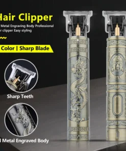 Alternative view of Ensemble de machine à couper les cheveux rétro T9 pour hommes, tondeuse à vestes, rasoir électrique pour hommes, Lence Pro Barber, rasoir pour zones sensibles, original