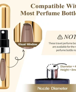 Atomiseur de parfum Portable de 5ml, récipient liquide pour cosmétiques de voyage, Mini vaporisateur en aluminium, bouteille vide rechargeable, 1/4 pièces – Image 5