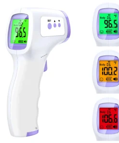 Thermomètre infrarouge numérique front corps thermomètres de fièvre sans contact ou oxymètre de pouls de doigt portable médical oxygène sanguin – Image 3
