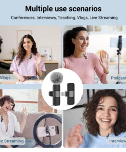 Microphone Lavalier Sans Fil Professionnel avec Port Type-C pour Smartphones, Ordinateurs, Tablettes, Plug and Play – Image 6