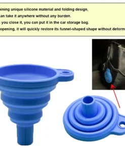 Entonnoir universel pour liquide en silicone, pliable et portable, pour voiture, eau chaude – Image 4