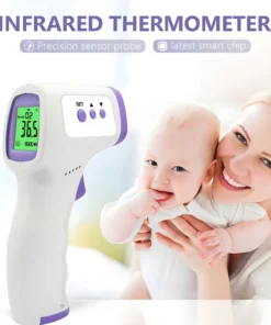 Thermomètre infrarouge numérique front corps thermomètres de fièvre sans contact ou oxymètre de pouls de doigt portable médical oxygène sanguin – Image 4