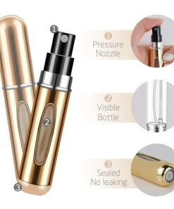 Atomiseur de parfum Portable de 5ml, récipient liquide pour cosmétiques de voyage, Mini vaporisateur en aluminium, bouteille vide rechargeable, 1/4 pièces – Image 8