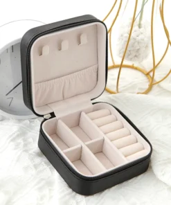 1pcs unique couche boîte de rangement dames voyage en cuir boîte à bijoux classique noir pur blanc mode rose boîte de rangement