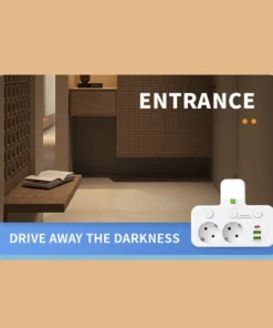 Prise ue 4 prises multiprise murale multiprise prise électrique 2 ports USB 1 type-c pas de rallonge avec alimentation maximale 2500W – Image 6