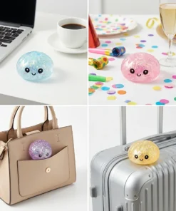 Balle anti-stress souple et rebondissante en forme de dumpling de simulation avec boîte de cuisson vapeur en bambou, jouet sensoriel pour cadeau créatif – Image 3