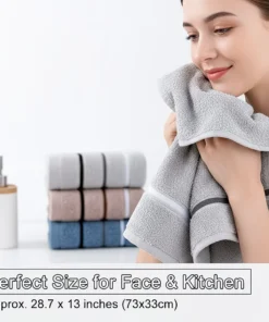 1 paquet de serviettes douces et absorbantes de qualité supérieure - Convient pour une utilisation domestique, serviettes de bain et serviettes pour le visage dans une variété de couleurs. – Image 6