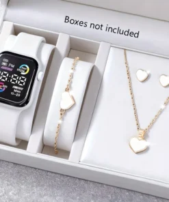 Alternative view of Ensemble de 6 pièces de bijoux électroniques tendance (montre, collier, boucles d'oreilles, bague) pour adolescents, garçons et filles, le meilleur choix pour un ami