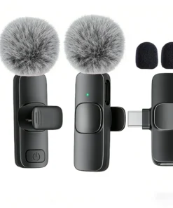 Microphone Lavalier Sans Fil Professionnel avec Port Type-C pour Smartphones, Ordinateurs, Tablettes, Plug and Play