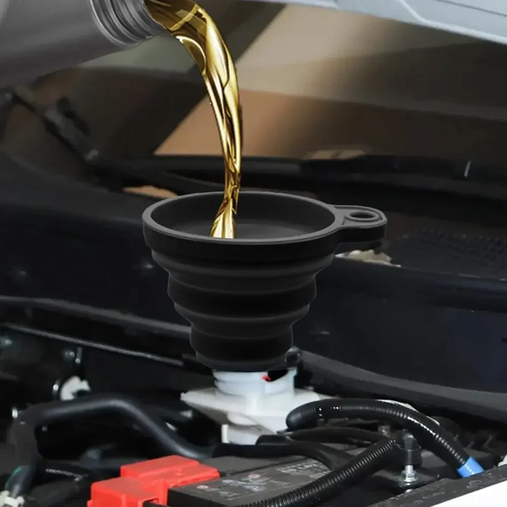 Entonnoir universel pour liquide en silicone, pliable et portable, pour voiture, eau chaude – Image 2
