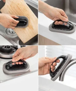 Éponge magique émeri, brosse, lingette, gomme, nettoyeur, cuisine, bain, rouille, forte décontamination, outils de nettoyage avec poignée, outils ménagers – Image 5