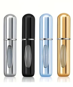 Atomiseur de parfum Portable de 5ml, récipient liquide pour cosmétiques de voyage, Mini vaporisateur en aluminium, bouteille vide rechargeable, 1/4 pièces