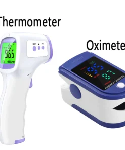 Thermomètre infrarouge numérique front corps thermomètres de fièvre sans contact ou oxymètre de pouls de doigt portable médical oxygène sanguin