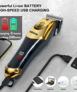 Tondeuse à cheveux électrique Vintage T9 pour hommes, tondeuse à barbe/Machine de coupe de cheveux Rechargeable avec Kit de tondeuse à cheveux pour le nez, cadeau pour petit ami – Image 3