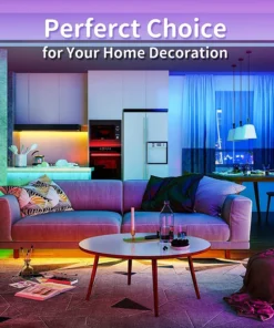 Alternative view of Lumière LED multicolore avec prise USB, barre lumineuse de fond TV, salle de jeux, fête de famille, veilleuse, décoration, RVB, 24 prédire, 5050, 5m