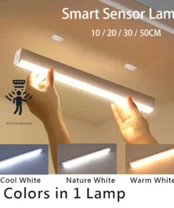 Lampe LED sans fil avec capteur de mouvement, Rechargeable par USB, veilleuse à Induction, Portable, sans fil, magnétique, pour armoire, cuisine
