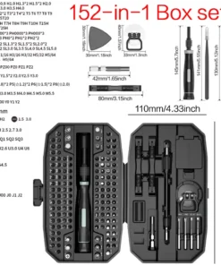 Jeu de tournevis Torx de précision, kit d'outils pour ordinateur portable, kit de réparation d'ordinateur professionnel, T5, T6, 152/25 en 1 – Image 3