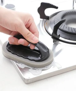 Éponge magique émeri, brosse, lingette, gomme, nettoyeur, cuisine, bain, rouille, forte décontamination, outils de nettoyage avec poignée, outils ménagers – Image 4